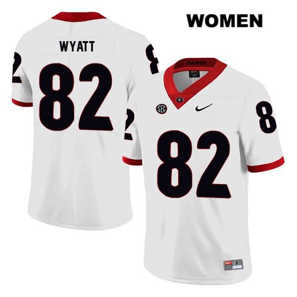 Georgia Bulldogs Women's Kolby Wyatt #82 NCAA Legend Authentic White Nike Stitched College Football Jersey RLT8256IZ